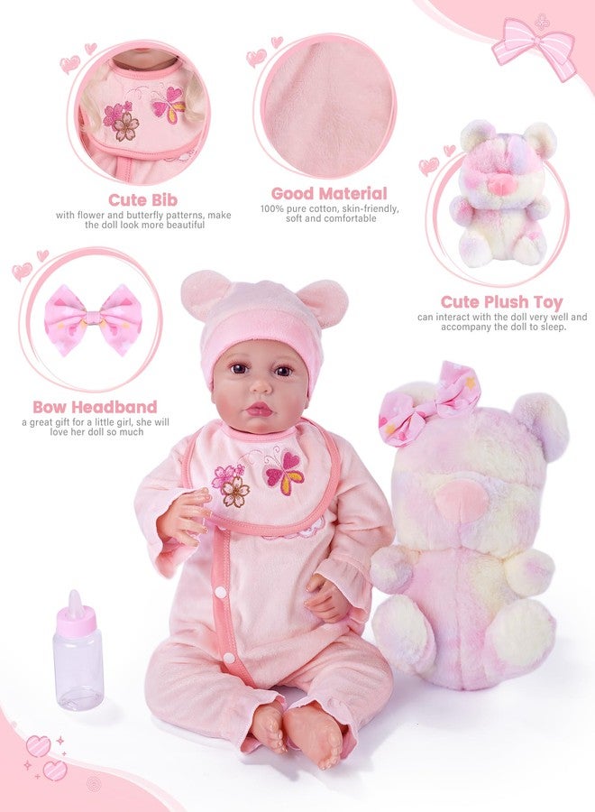 BABESIDE 8 Pcs Reborn Baby Doll Clothes with Bassinet for 17-22 Inch Babydolls, Reborn Baby Doll Accessories and Baby Dolls Clothes fit Newborn Baby Dolls Girl, Pink - Image 2